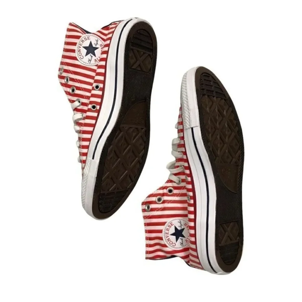 Converse Patriotic CTAS Chuck Taylor All Star Hi Top Sneakers Red White Blue